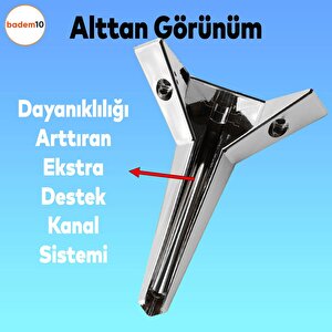 Kale Lüks Mobilya Kanepe Tv Ünitesi Koltuk Ayağı 18 Cm Krom Renk Konsol Ayakları