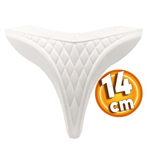 Petek Lüks Mobilya Kanepe Sehpa Tv Ünitesi Koltuk Puf Ayağı 14 Cm Beyaz Baza Ayakları
