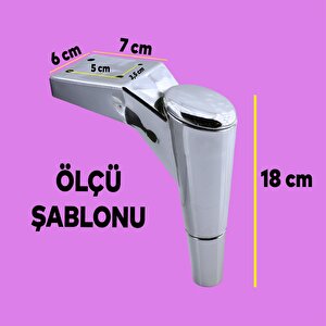 Maya Lüks Mobilya Kanepe Sehpa Tv Ünitesi Koltuk Ayağı 18 Cm Krom Baza Ayak
