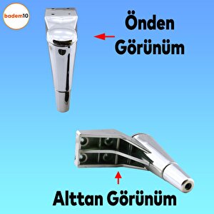 Maya Lüks Mobilya Kanepe Sehpa Tv Ünitesi Koltuk Ayağı 18 Cm Krom Baza Ayak