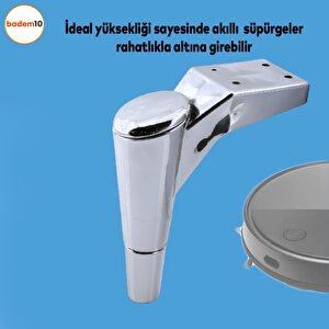 Maya Lüks Mobilya Kanepe Sehpa Tv Ünitesi Koltuk Ayağı 18 Cm Krom Baza Ayak
