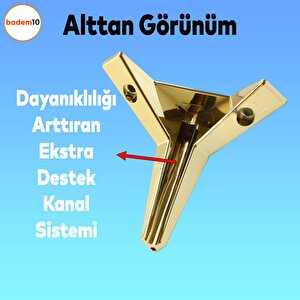 Kale Lüks Mobilya Kanepe Sehpa Tv Ünitesi Koltuk Ayağı 12 Cm Altın Gold Baza Ayakları