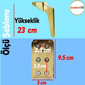 Logan Lüks Mobilya Kanepe Sehpa Tv Ünitesi Koltuk Ayağı 23 Cm Gold Altın Baza Ayak