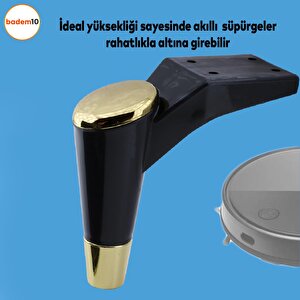 Maya Lüks Mobilya Kanepe Sehpa Tv Ünitesi Koltuk Ayağı 15 Cm Siyah Altın Baza Ayak