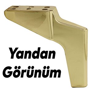 Logan Lüks Mobilya Kanepe Sehpa Tv Ünitesi Koltuk Ayağı 16 Cm Parlak Gold Baza Ayak