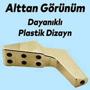 Logan Lüks Mobilya Kanepe Sehpa Tv Ünitesi Koltuk Ayağı 16 Cm Parlak Gold Baza Ayak