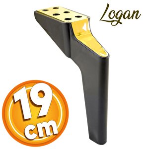 Logan Lüks Mobilya Kanepe Sehpa Tv Ünitesi Koltuk Ayağı 19 Cm Siyah Gold Baza Ayak