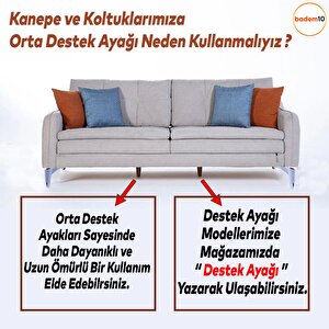 Maya Lüks Mobilya Kanepe Sehpa Tv Ünitesi Koltuk Ayağı 15 Cm Beyaz Krom Baza Ayak