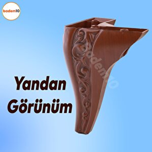 Seher 1 Çift Avangart Mobilya Kanepe Sehpa Çekyat Koltuk Ayağı 15 Cm Kahverengi Baza Ayakları