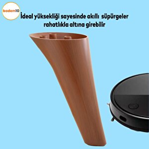 Napoli Lüks Mobilya Kanepe Tv Ünitesi Koltuk Ayağı 18 Cm Kahverengi Ahşap Desenli Konsol Ayakları
