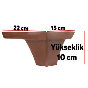 Dolap Venüs Lüks Mobilya Kanepe Sehpa Puf Köşe Koltuk Ayağı 10 Cm Kahverengi Ahşap Desenli Açılı