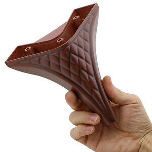 Petek Lüks Mobilya Kanepe Sehpa Puf Koltuk Ayağı 15 Cm Kahverengi Ahşap Desenli Baza Ayakları