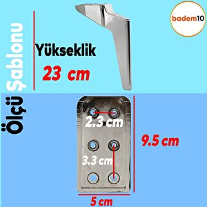 Logan Lüks Mobilya Kanepe Tv Ünitesi Koltuk Ayağı 23 Cm Krom Konsol Ayakları