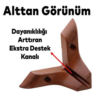 Altay Lüks Mobilya Kanepe Sehpa Puf Koltuk Ayağı 8 Cm Ahşap Desenli Kahverengi Baza Ayak
