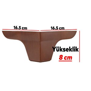 Altay Lüks Mobilya Kanepe Sehpa Puf Koltuk Ayağı 8 Cm Ahşap Desenli Kahverengi Baza Ayak