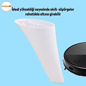 Napoli Lüks Mobilya Kanepe Sehpa Tv Ünitesi Koltuk Ayağı 14 Cm Beyaz Baza Ayak