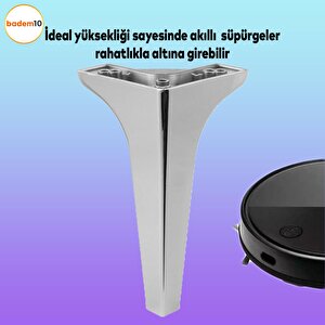 Sedef Lüks Mobilya Kanepe Sehpa Tv Ünitesi Koltuk Ayağı 19 Cm Parlak Plastik Krom Baza Ayakları