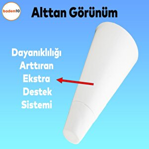 Konik Lüks Mobilya Kanepe Sehpa Tv Ünitesi Koltuk Ayağı 12 Cm Beyaz Ayak