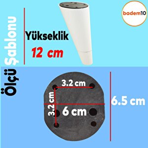 Konik Lüks Mobilya Kanepe Sehpa Tv Ünitesi Koltuk Ayağı 12 Cm Beyaz Ayak