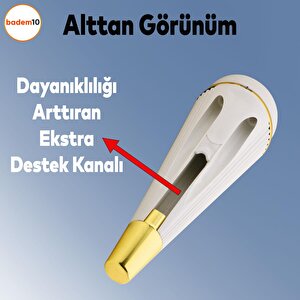 İron Lüks Mobilya Kanepe Sehpa Tv Ünitesi Koltuk Ayağı 19 Cm Beyaz Gold Baza Ayak