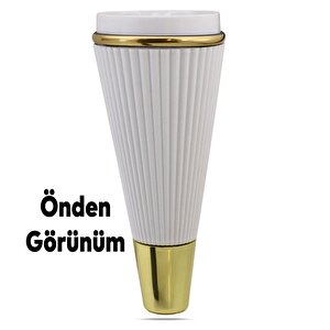 İron Lüks Mobilya Kanepe Sehpa Tv Ünitesi Koltuk Ayağı 19 Cm Beyaz Gold Baza Ayak