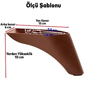 Göknar Lüks Mobilya Kanepe Sehpa Tv Ünitesi Koltuk Ayağı 10 Cm Kahverengi Ahşap Desenli Baza Ayak