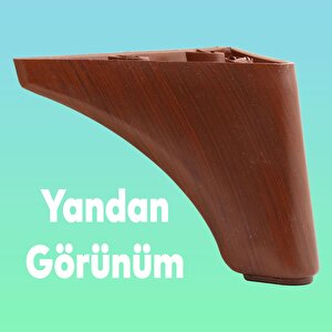 Yonca Lüks Mobilya Kanepe Sehpa Tv Ünitesi Koltuk Ayağı 10 Cm Kahverengi Ahşap Desenli Baza Ayakları