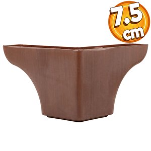 Rose Lüks Mobilya Kanepe Sehpa Puf Koltuk Ayağı 7.5 Cm Kahverengi Ahşap Desenli Baza Ayak