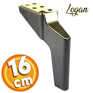 Logan Lüks Mobilya Kanepe Sehpa Tv Ünitesi Koltuk Ayağı 16 Cm Siyah Gold Baza Ayak