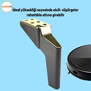 Logan Lüks Mobilya Kanepe Sehpa Tv Ünitesi Koltuk Ayağı 16 Cm Siyah Gold Baza Ayak