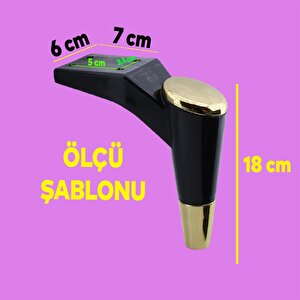 Maya Lüks Mobilya Kanepe Sehpa Tv Ünitesi Koltuk Ayağı 18 Cm Siyah Altın Baza Ayak