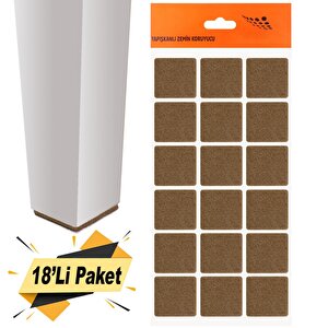 Nobel Masa Sandalye Parke Zemin Koruyucu Keçe Yapışkanlı 35x35 Mm (18'li Paket)