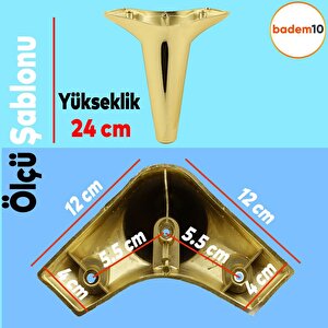 Aspen Lüks Mobilya Kanepe Koltuk Tv Ünitesi Konsol Yükseltici Ayağı Ayakları 24 Cm Gold Altın Ayak
