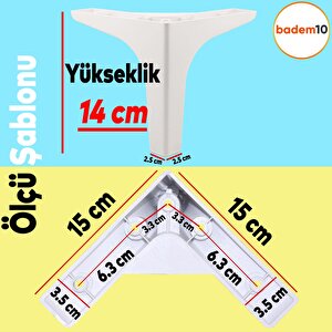 Sedef Lüks Mobilya Kanepe Sehpa Tv Ünitesi Koltuk Ayağı 14 Cm Beyaz Baza Ayak
