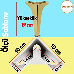 Sedef Lüks Mobilya Kanepe Sehpa Tv Ünitesi Koltuk Ayağı 19 Cm Altın Gold Baza Ayak