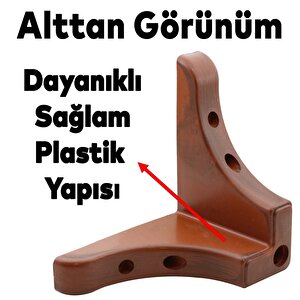 Rose Lüks Mobilya Kanepe Sehpa Puf Koltuk Ayağı 10 Cm Kahverengi Ahşap Desenli Baza Ayak