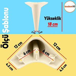 Aspen Lüks Mobilya Kanepe Koltuk Tv Ünitesi Konsol Yükseltici Ayağı Ayakları 18 Cm Krem Ayak