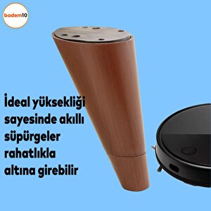 Konik Lüks Mobilya Kanepe Sehpa Tv Ünitesi Koltuk Ayağı 12 Cm Kahverengi Oval Baza Ayak