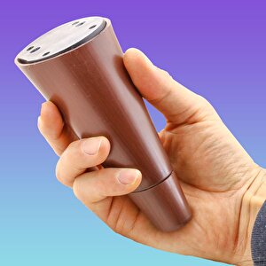 Konik Lüks Mobilya Kanepe Sehpa Tv Ünitesi Koltuk Ayağı 12 Cm Kahverengi Oval Baza Ayak