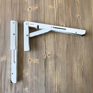 Mandallı Katlanır Masa Ayağı Dereceli 1 Çift Beyaz 40cm Dereceli