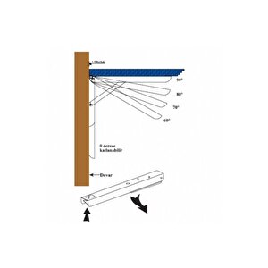 Mandallı Katlanabilir Masa Konsolu 1 Çift Çinko 40cm