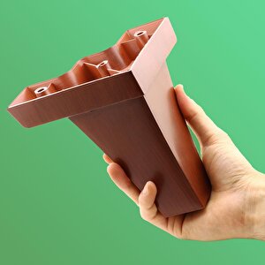 Venüs Mobilya Kanepe Sehpa Tv Ünitesi Koltuk Ayağı 14 Cm Kahverengi Ahşap Desenli Baza Ayak (4 Adet)