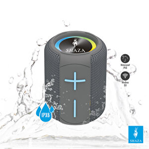 Taşınabilir Bluetooth Hoparlör Ipx6 Suya Dayanıklı - 8w Ses Çıkışı Gri