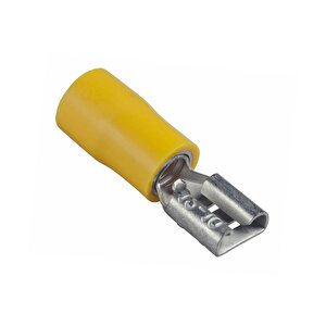 Plasti̇m 4,00-6,00 Mm Dişi Faston Tip İzoleli Sarı Kablo Ucu ( 100 Adet )
