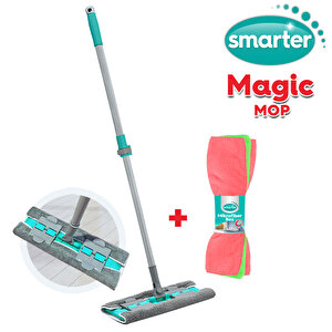 Magic Mop + Mi̇krofi̇ber 3 Lü Temi̇zli̇k Bezi̇ Paspas Mandalli Yer Yüzey Temi̇zli̇k Havlusu Bezi̇ Uyumlu