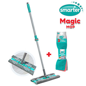 Magic Mop + Mi̇krofi̇ber 3 Lü Temi̇zli̇k Bezi̇ Paspas Mandalli Yer Yüzey Temi̇zli̇k Havlusu Bezi̇ Uyumlu