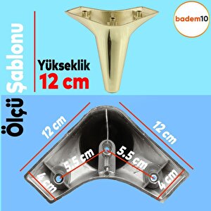 Aspen Mobilya Kanepe Sehpa Puf Koltuk Ayağı Gold Altın Baza Ayak 12 Cm (4 Adet)