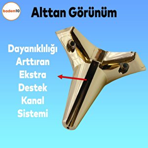 Aspen Mobilya Kanepe Sehpa Puf Koltuk Ayağı Gold Altın Baza Ayak 12 Cm (4 Adet)