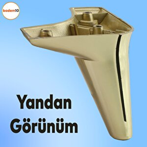 Aspen Mobilya Kanepe Sehpa Puf Koltuk Ayağı Gold Altın Baza Ayak 12 Cm (4 Adet)