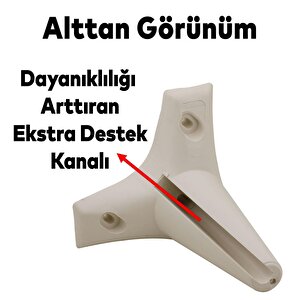 Aspen 6'lı Set Mobilya Tv Ünitesi Çekyat Koltuk Kanepe Destek Ayağı 12 Cm Krem Baza Ayak